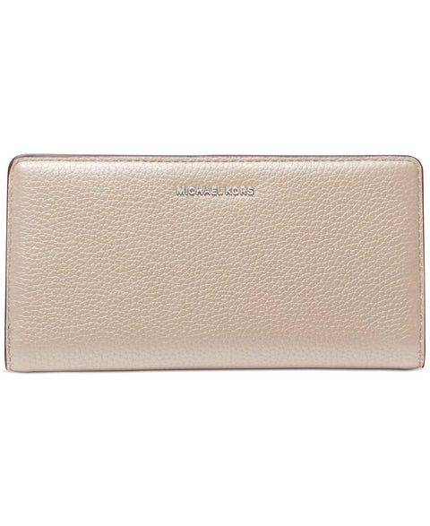 Michael Kors Women's  Beige Bryant Large Slim Leather Snap Wallet  |  Michael Kors In Lebanon