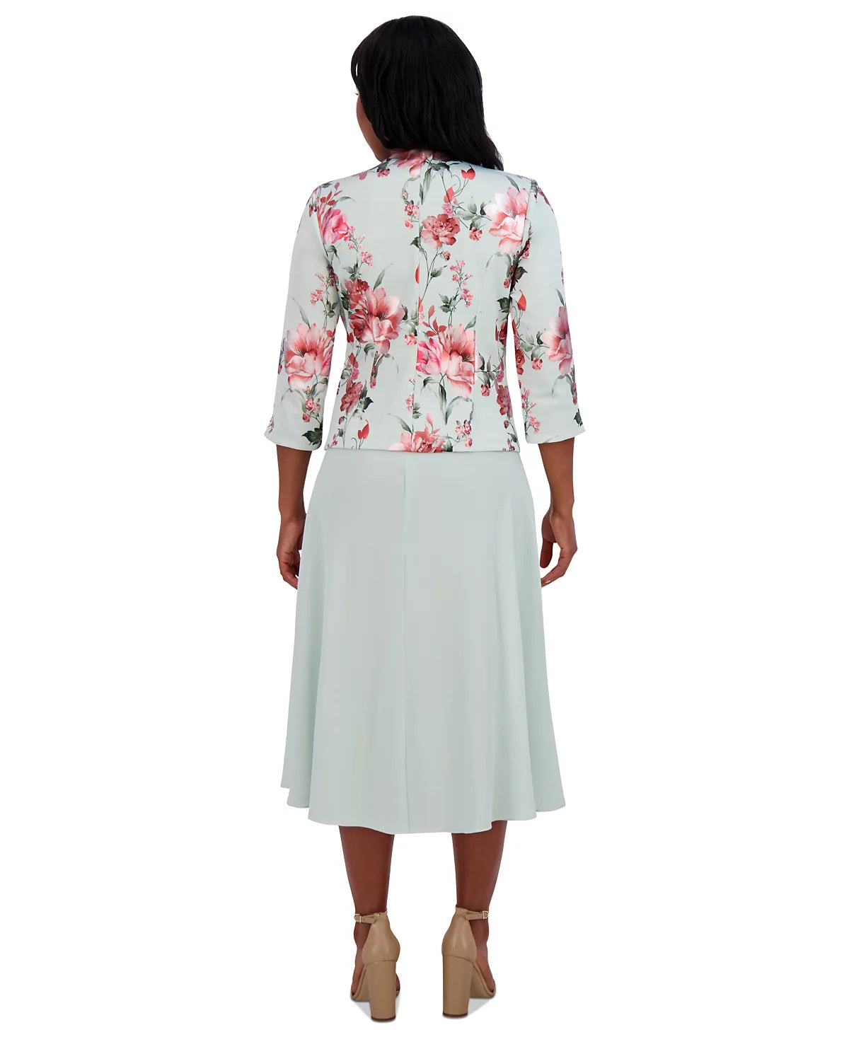 Jessica Howard Women's Sage Green 2-Pc. Floral-Print Jacket & Dress Set | Jessica Howard In Lebanon