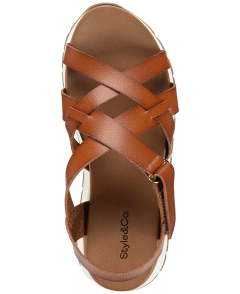 Style & Co Women's Corn Brown Sallyy Platform Wedge Sandals | Style & Co  in Lebanon