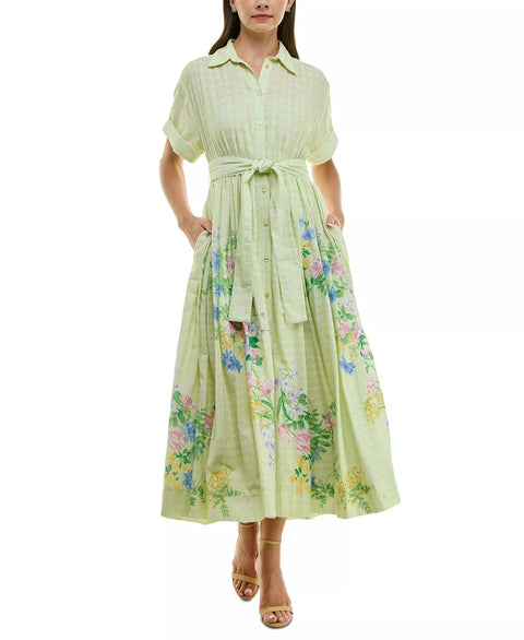 Taylor Women’s Green Floral Plus Size Eyelet Button-Front Shirt Dress | Taylor in Lebanon