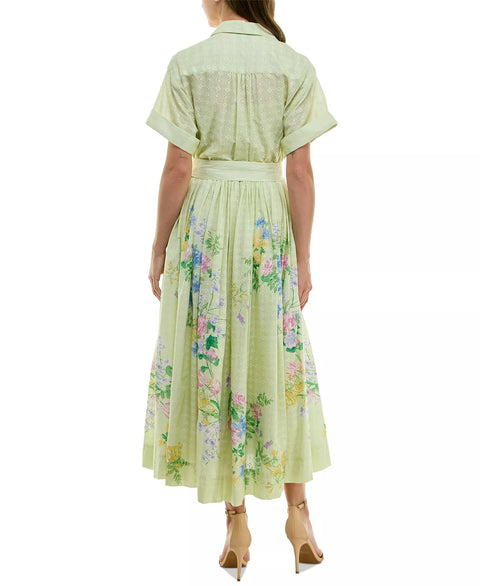 Taylor Women’s Green Floral Plus Size Eyelet Button-Front Shirt Dress | Taylor in Lebanon