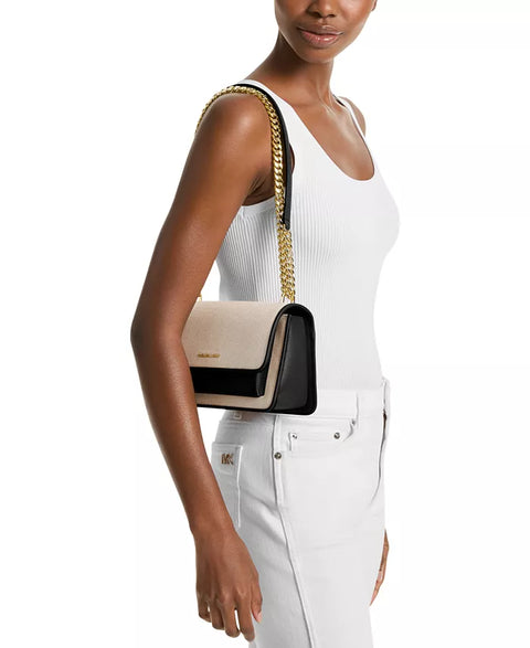 Michael Kors Women's Black & Beige Claire Small Shoulder Bag|Michael Kors In Lebanon