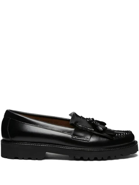 G.H. Bass & Co Men's Black Kiltie Tassel-Embellished Platform Loafers | G.H. Bass & Co In Lebanon