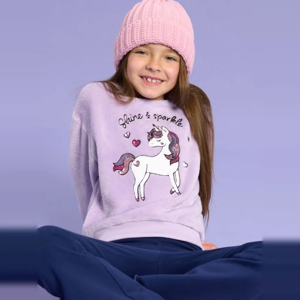 Sinsay Girl's Lilac Crewneck Sweatshirt