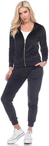 White Mark Women's Black Velour Jogger | White Mark In Lebanon