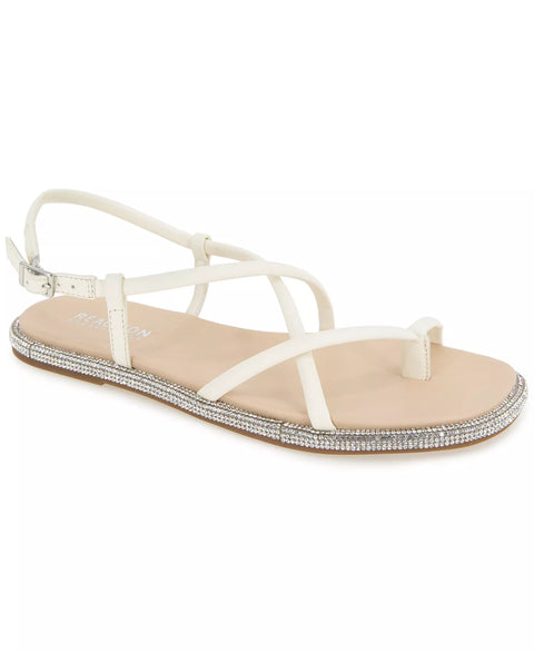 Kenneth Cole Reaction Women's Cream Waltz Strappy Square Toe Flat Sandals | Kenneth Cole Reaction in Lebanon