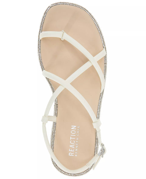Kenneth Cole Reaction Women's Cream Waltz Strappy Square Toe Flat Sandals | Kenneth Cole Reaction in Lebanon