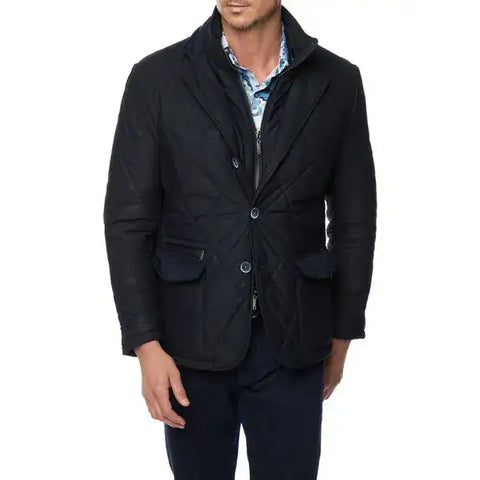 Robert Graham Men's Black The Jetset V Quilted Nylon Jacket|Robert Graham In Lebanon
