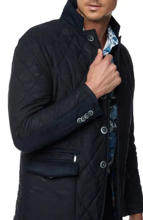 Robert Graham Men's Black The Jetset V Quilted Nylon Jacket|Robert Graham In Lebanon