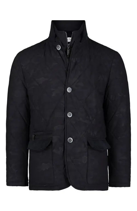 Robert Graham Men's Black The Jetset V Quilted Nylon Jacket|Robert Graham In Lebanon