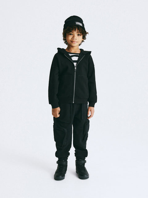 Reserved Boy's Black Kangaroo Pocket Hooded Jacket | Reserved In Lebanon