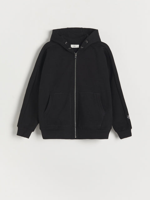 Reserved Boy's Black Kangaroo Pocket Hooded Jacket | Reserved In Lebanon
