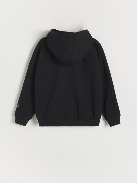 Reserved Boy's Black Kangaroo Pocket Hooded Jacket | Reserved In Lebanon