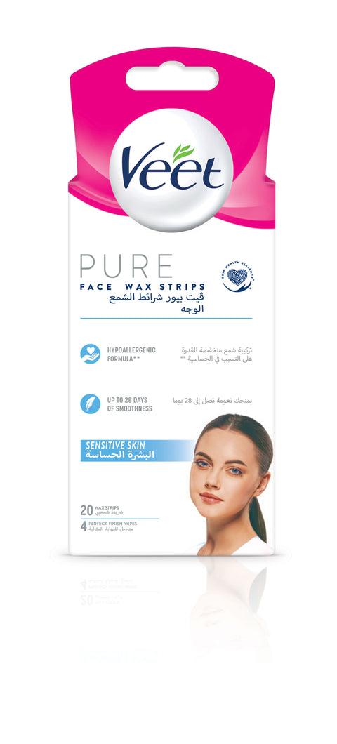 Pure Cold Wax Strips Face 20 Strips | Veet In Lebanon