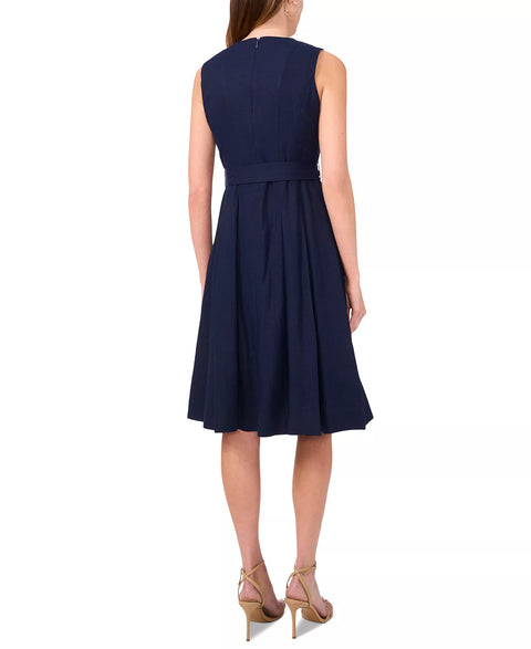 MSK Women's Navy Petite Square-Neck Button-Front Sleeveless Dress|MSK In Lebanon