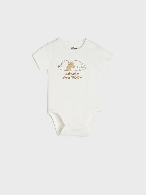 Sinsay Baby Girl's Off White Winnie The Pooh Short Sleeve Bodysuit|Sinsay In Lebanon