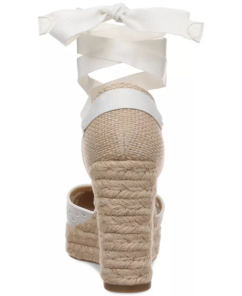 On 34th Women's Off White Lnen Melindaa Espadrille Wedge Sandals | On 34th In Lebanon