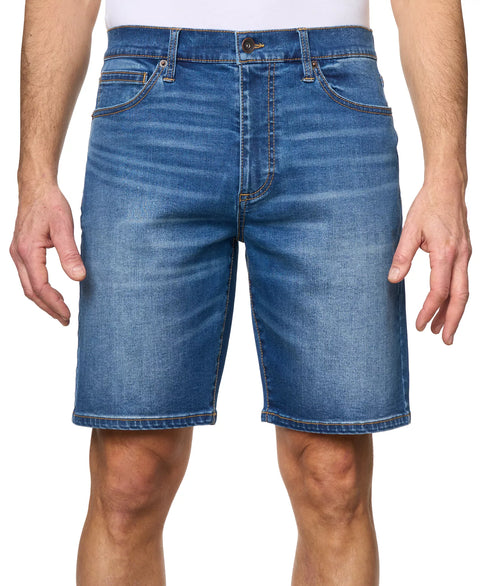 Lazer Men's Blue Arden Slim-Fit Stretch Denim Shorts |Lazer In Lebanon