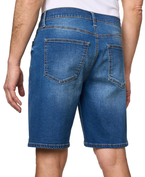 Lazer Men's Blue Arden Slim-Fit Stretch Denim Shorts |Lazer In Lebanon