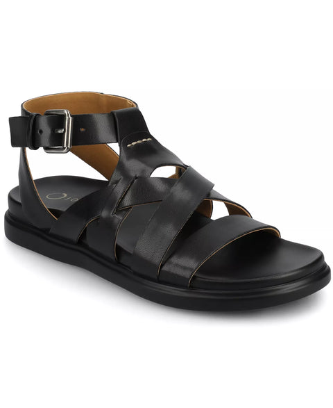 Journee Collection Women's Black Mistee Strappy Fisherman Sandals  | Journee Collection  in Lebanon