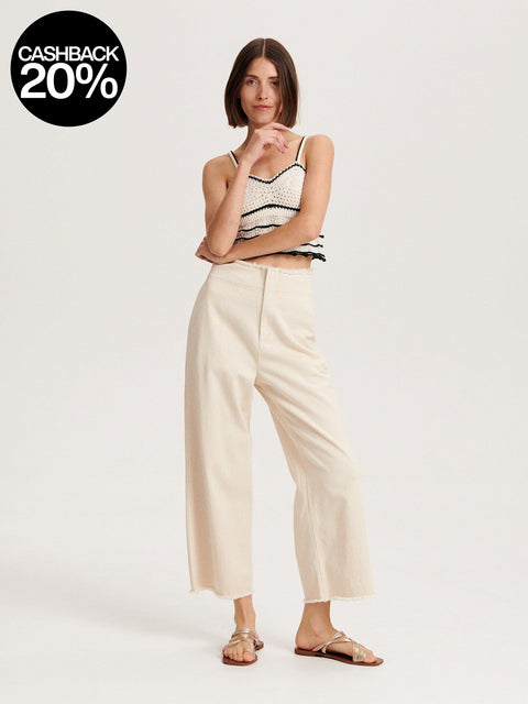 Reserved Women's Beige High Rise Jeans | Reserved In Lebanon