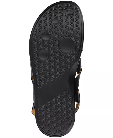 Journee Collection Women's Black Mistee Strappy Fisherman Sandals  | Journee Collection  in Lebanon