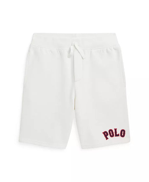 Polo Ralph Lauren Boy's White Baseball-Logo Fleece Shorts | Polo Ralph Lauren In Lebanon