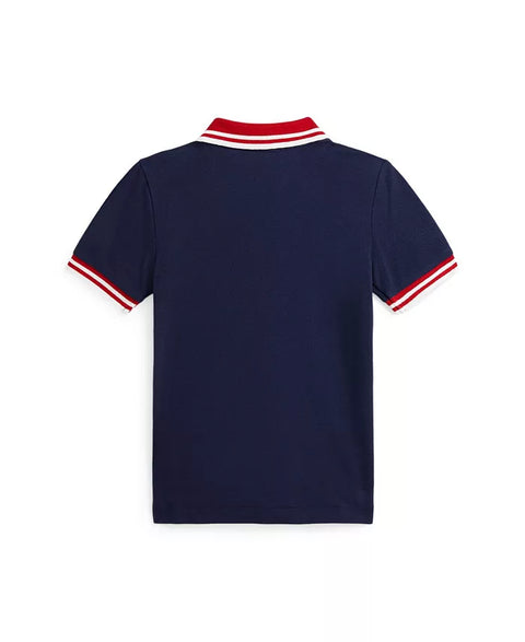 Polo Ralph Lauren Boy's Navy Baseball-Logo Mesh Polo T-Shirt | Polo Ralph Lauren In Lebanon