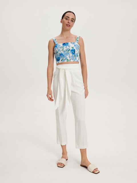 Reserved Women's White Tie Detailed Trouser |Reserved In Lebanon