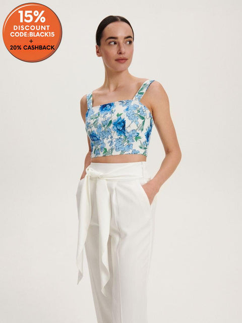 Reserved Women's White Tie Detailed Trouser |Reserved In Lebanon