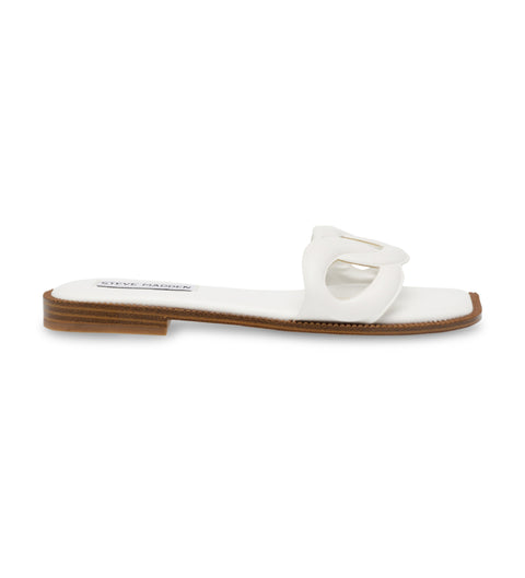Steve Madden Women's White Stash Cut-Out Faux-Leather Slipper |Steve Madden In Lebanon