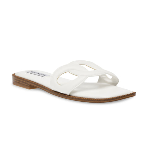 Steve Madden Women's White Stash Cut-Out Faux-Leather Slipper |Steve Madden In Lebanon