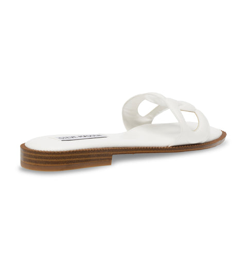 Steve Madden Women's White Stash Cut-Out Faux-Leather Slipper |Steve Madden In Lebanon