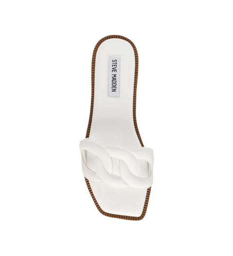 Steve Madden Women's White Stash Cut-Out Faux-Leather Slipper |Steve Madden In Lebanon