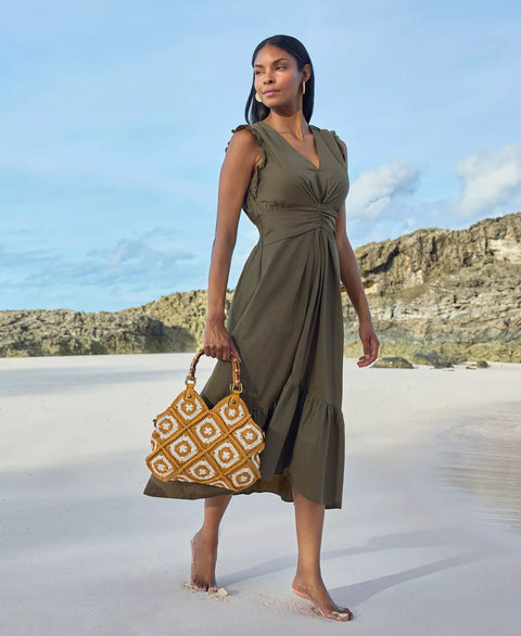 Patricia Nash Women's Orange  Delphi Crochet Medium Crossbody Bag  |Patricia Nash in Lebanon