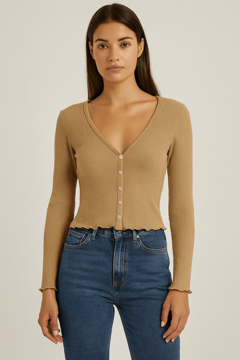 Hailys Women's Beige Long Sleeve Blouse | Hailys In Lebanon