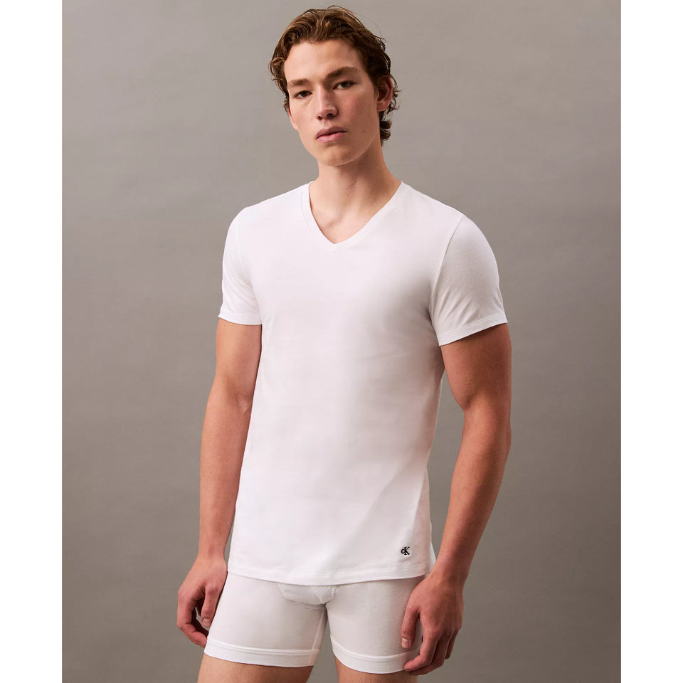 Calvin Klein Men's White Cotton Classics 5-Pack Classic Fit V-Neck T-Shirt