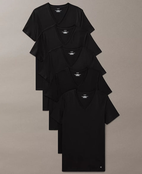 Calvin Klein Men's Black 5-Pack Cotton Classics V-Neck T-Shirts | Calvin Klein In Lebanon