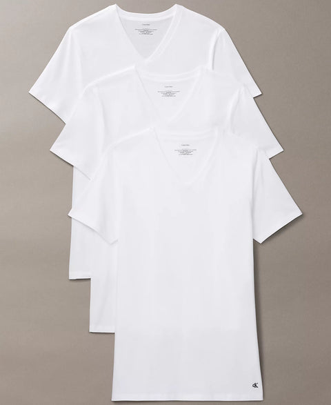 Calvin Klein Men's White 3-Pack Cotton Classics V-Neck T-Shirts | Calvin Klein In Lebanon