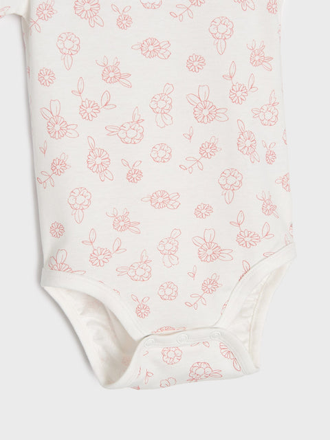 Sinsay Baby Girl's Pink & White Printed 2 Pack Bodysuit |Sinsay In Lebanon