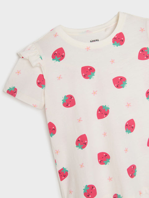 Sinsay Girl's White & Pink Printed Pack Of 2 T-Shirts | Sinsay In Lebanon