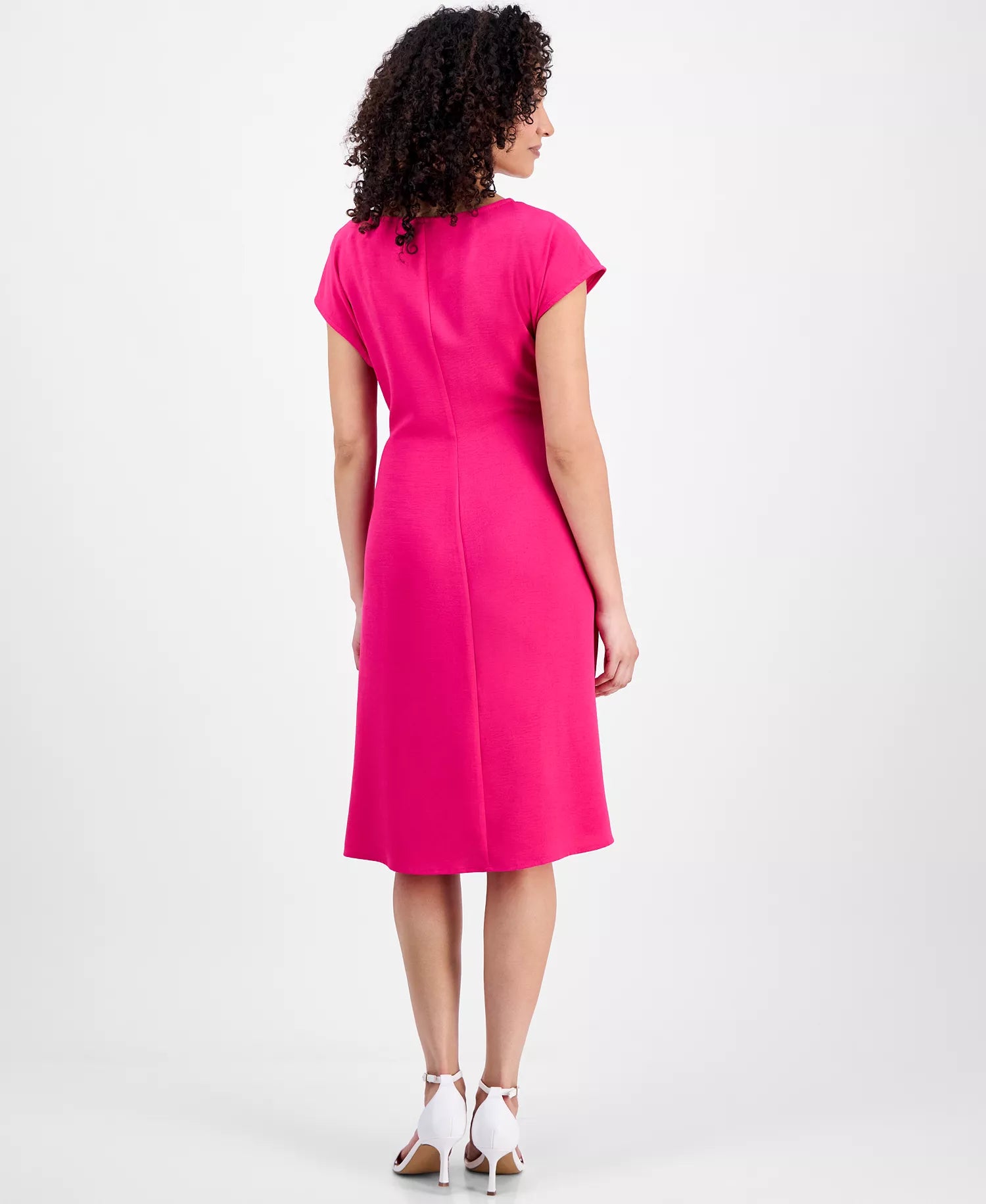 Connected Women's Fuchsia Petite Side-Tie Cap-Sleeve Sheath Dress | Connected In Lebanon