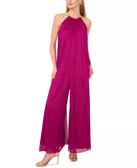 MSK Women's Purple Necklace Halter Wide-Leg Jumpsuit|MSK In Lebanon