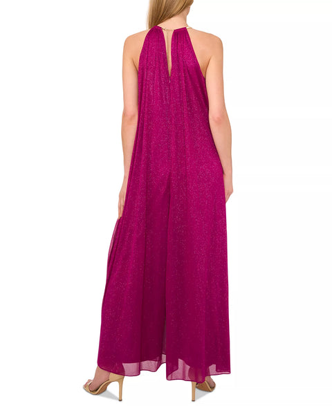 MSK Women's Purple Necklace Halter Wide-Leg Jumpsuit|MSK In Lebanon