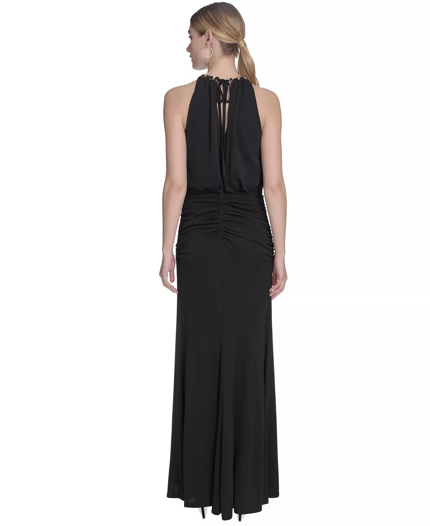 Eliza J Women's Black Chain-Link Halter Blouson Gown Dress |  Eliza J In Lebanon