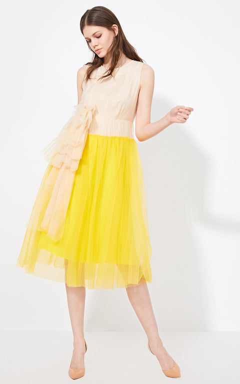 Vero Moda Women's Yellow & Ecru Dress 31927A528A14
