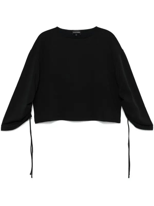Emporio Armani Women's Black Scuba-Jersey Sweatshirt|Emporio Armani In Lebanon