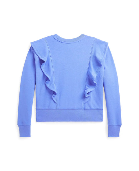 Polo Ralph Lauren Baby Girl's Blue Ruffled French Terry Sweatshirt | Polo Ralph Lauren In Lebanon