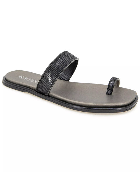 Kenneth Cole Reaction Women's  Black Wilfred Toe Loop Flat Sandals | Kenneth Cole Reaction in Lebanon