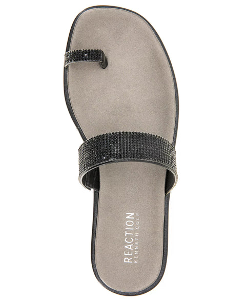 Kenneth Cole Reaction Women's  Black Wilfred Toe Loop Flat Sandals | Kenneth Cole Reaction in Lebanon